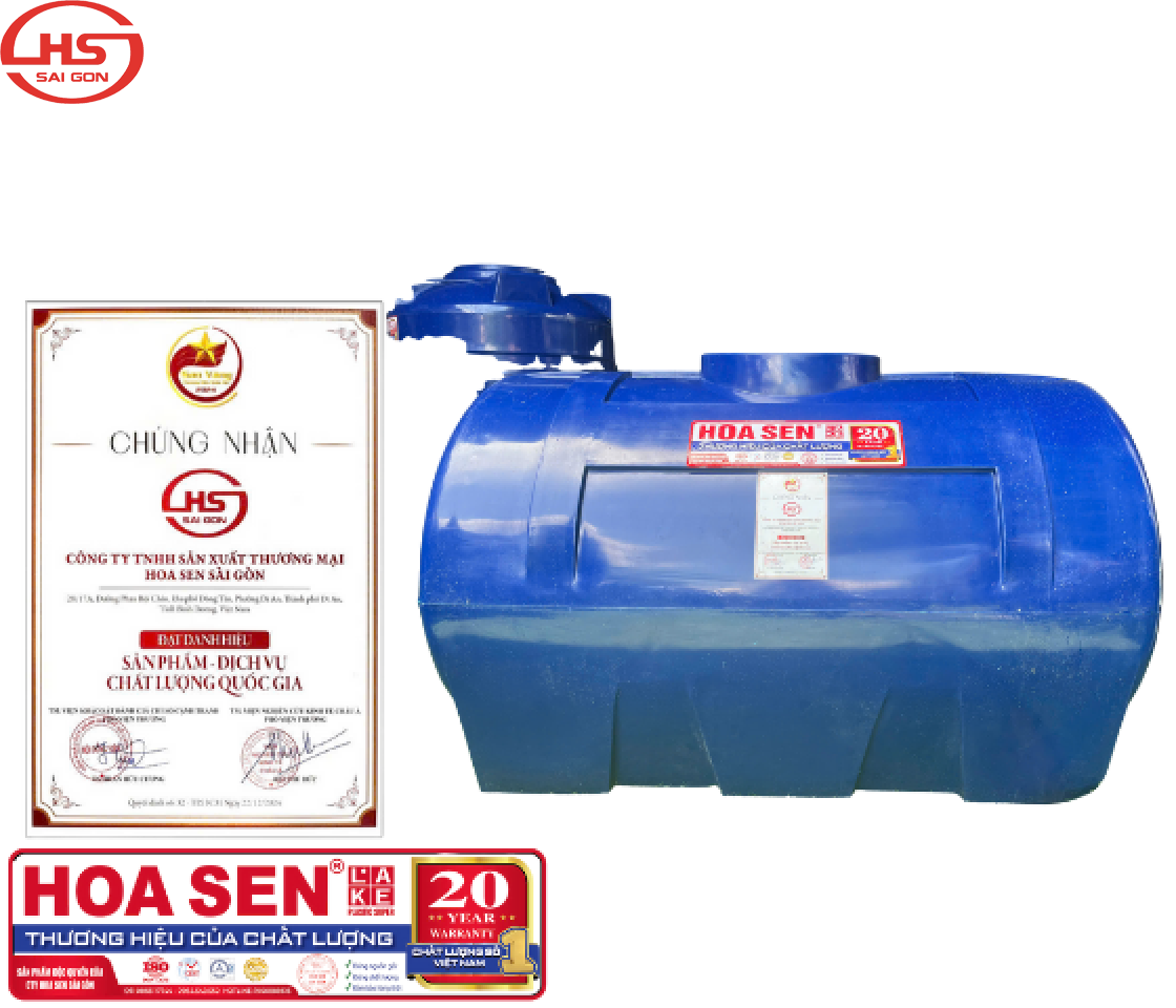 Bồn Nhựa Hoa Sen Nằm 1000L 